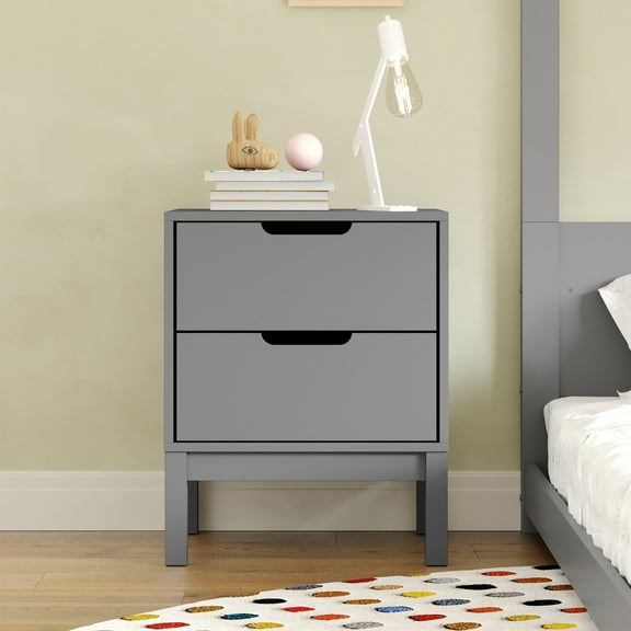 Flash Furniture Dallas 18.75"W x 15.75"D Wooden Nightstand with 2 Drawers Gray (MG0900312NSGY)