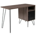 thumbnail image 1 of Flash Furniture Woodridge Collection Rustic Wood Grain Finish Computer Desk with Metal Cabinet Door and Black Metal Legs, 1 of 6