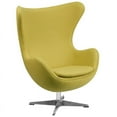 thumbnail image 1 of Flash Furniture Wool Fabric Swivel Tilt Lock Egg Chair in Yellow, 1 of 4