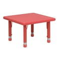 thumbnail image 1 of Flash Furniture Wren 24'' Square Red Plastic Height Adjustable Activity Table, 1 of 5