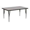 thumbnail image 1 of Flash Furniture 24''W x 48''L Rectangular Grey HP Laminate Activity Table - Height Adjustable Short Legs, 1 of 3