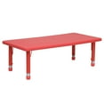 thumbnail image 1 of Flash Furniture Wren 24''W x 48''L Rectangular Red Plastic Height Adjustable Activity Table, 1 of 11