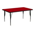 thumbnail image 1 of Flash Furniture Wren 24''W x 48''L Rectangular Red Thermal Laminate Activity Table - Height Adjustable Short Legs, 1 of 3