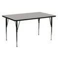 thumbnail image 1 of Flash Furniture Wren 24''W x 60''L Rectangular Grey HP Laminate Activity Table - Standard Height Adjustable Legs, 1 of 9