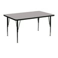 thumbnail image 1 of Flash Furniture 30''W x 48''L Rectangular Grey HP Laminate Activity Table - Height Adjustable Short Legs, 1 of 3