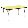 thumbnail image 1 of Flash Furniture 30''W x 60''L Rectangular Yellow Thermal Laminate Activity Table - Height Adjustable Short Legs, 1 of 3