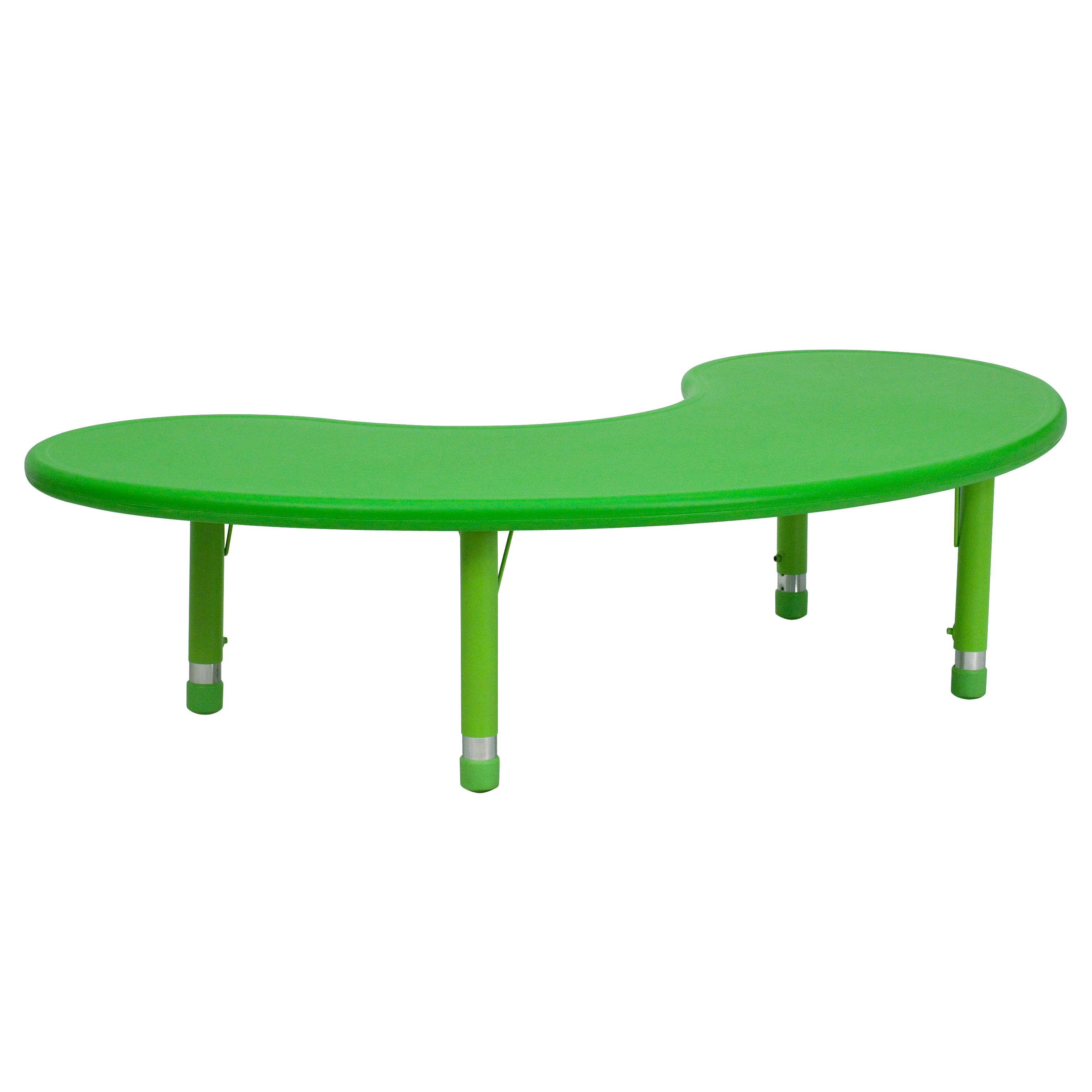 Flash Furniture Wren 35''W x 65''L Half-Moon Green Plastic Height Adjustable Activity Table - image 1 of 12