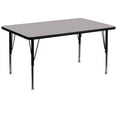 thumbnail image 1 of Flash Furniture 36''W x 72''L Rectangular Grey HP Laminate Activity Table - Height Adjustable Short Legs, 1 of 3