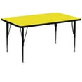 thumbnail image 1 of Flash Furniture Wren 36''W x 72''L Rectangular Yellow HP Laminate Activity Table - Height Adjustable Short Legs, 1 of 3