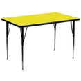 thumbnail image 1 of Flash Furniture Wren 36''W x 72''L Rectangular Yellow HP Laminate Activity Table - Standard Height Adjustable Legs, 1 of 3