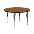 thumbnail image 1 of Flash Furniture Wren 42'' Round Oak Thermal Laminate Activity Table - Height Adjustable Short Legs, 1 of 3