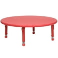 thumbnail image 1 of Flash Furniture Wren 45'' Round Red Plastic Height Adjustable Activity Table, 1 of 5