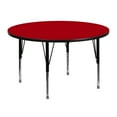 thumbnail image 1 of Flash Furniture Wren 48'' Round Red Thermal Laminate Activity Table - Height Adjustable Short Legs, 1 of 3