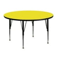 thumbnail image 1 of Flash Furniture Wren 48'' Round Yellow HP Laminate Activity Table - Height Adjustable Short Legs, 1 of 3