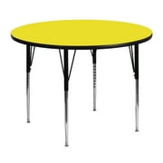 Flash Furniture 48'' Round Yellow HP Laminate Activity Table - Standard Height Adjustable Legs