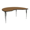 thumbnail image 1 of Flash Furniture Wren 48''W x 72''L Kidney Oak Thermal Laminate Activity Table - Standard Height Adjustable Legs, 1 of 4