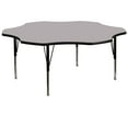 thumbnail image 1 of Flash Furniture Wren 60'' Flower Grey Thermal Laminate Activity Table - Height Adjustable Short Legs, 1 of 3