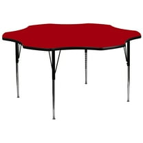 Flash Furniture Wren 60'' Flower Red Thermal Laminate Activity Table - Standard Height Adjustable Legs