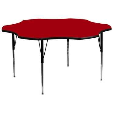 Flash Furniture Wren 60'' Flower Red Thermal Laminate Activity Table - Standard Height Adjustable Legs