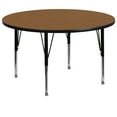 thumbnail image 1 of Flash Furniture Wren 60'' Round Oak Thermal Laminate Activity Table - Height Adjustable Short Legs, 1 of 3