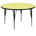 thumbnail image 1 of Flash Furniture Wren 60'' Round Yellow Thermal Laminate Activity Table - Height Adjustable Short Legs, 1 of 3