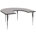 thumbnail image 1 of Flash Furniture Wren 60''W x 66''L Horseshoe Grey Thermal Laminate Activity Table - Standard Height Adjustable Legs, 1 of 10