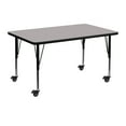 thumbnail image 1 of Flash Furniture Wren Mobile 30''W x 48''L Rectangular Grey HP Laminate Activity Table - Height Adjustable Short Legs, 1 of 3