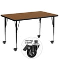 thumbnail image 1 of Flash Furniture Wren Mobile 30''W x 72''L Rectangular Grey HP Laminate Activity Table - Standard Height Adjustable Legs, 1 of 3
