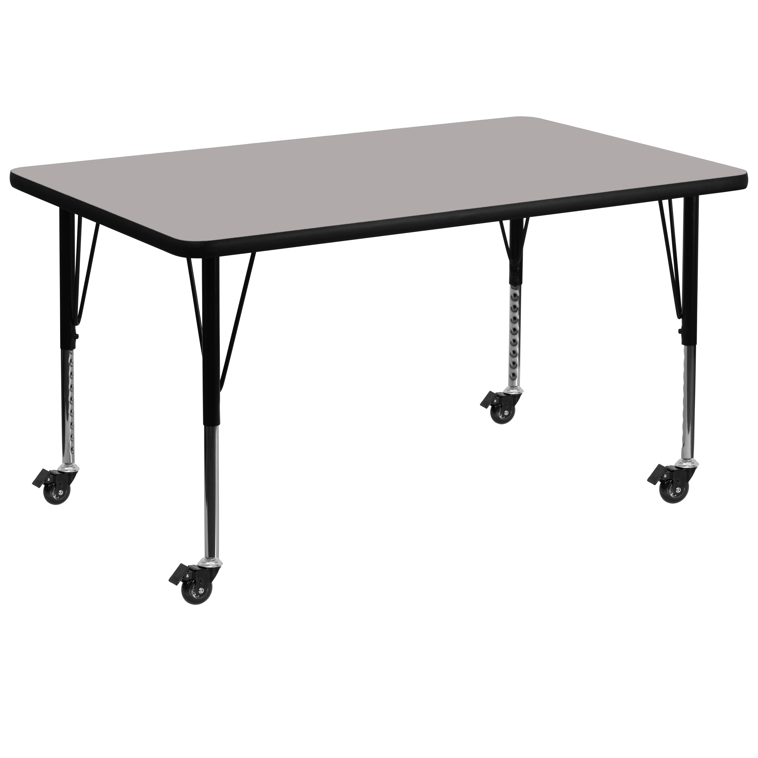 Wren 36''W x 72''L Gray Laminate Mobile Activity Table with Adjustable Legs
