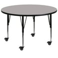 thumbnail image 1 of Flash Furniture Wren Mobile 42'' Round Grey HP Laminate Activity Table - Height Adjustable Short Legs, 1 of 3