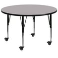 thumbnail image 1 of Flash Furniture Wren Mobile 42'' Round Grey Thermal Laminate Activity Table - Height Adjustable Short Legs, 1 of 3