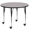 thumbnail image 1 of Flash Furniture Wren Mobile 42'' Round Grey Thermal Laminate Activity Table - Standard Height Adjustable Legs, 1 of 3