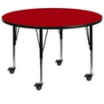 thumbnail image 1 of Flash Furniture Wren Mobile 42'' Round Red Thermal Laminate Activity Table - Height Adjustable Short Legs, 1 of 3