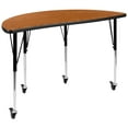 thumbnail image 1 of Flash Furniture Wren Mobile 47.5" Half Circle Wave Flexible Collaborative Oak Laminate Activity Table - Standard Height Adjustable Legs, 1 of 11