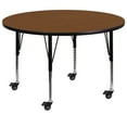 thumbnail image 1 of Flash Furniture Wren Mobile 48'' Round Oak HP Laminate Activity Table - Height Adjustable Short Legs, 1 of 3