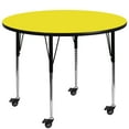 thumbnail image 1 of Flash Furniture Wren Mobile 48'' Round Yellow HP Laminate Activity Table - Standard Height Adjustable Legs, 1 of 3