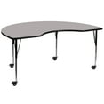 thumbnail image 1 of Flash Furniture Wren Mobile 48''W x 72''L Kidney Grey HP Laminate Activity Table - Standard Height Adjustable Legs, 1 of 3