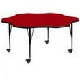 thumbnail image 1 of Flash Furniture Wren Mobile 60'' Flower Red Thermal Laminate Activity Table - Height Adjustable Short Legs, 1 of 3