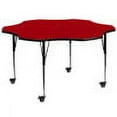 thumbnail image 1 of Flash Furniture Wren Mobile 60'' Flower Red Thermal Laminate Activity Table - Standard Height Adjustable Legs, 1 of 3