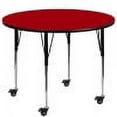 thumbnail image 1 of Flash Furniture Wren Mobile 60'' Round Red Thermal Laminate Activity Table - Standard Height Adjustable Legs, 1 of 3