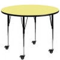Flash Furniture Wren Mobile 60'' Round Yellow Thermal Laminate Activity Table - Standard Height Adjustable Legs - image 1 of 3