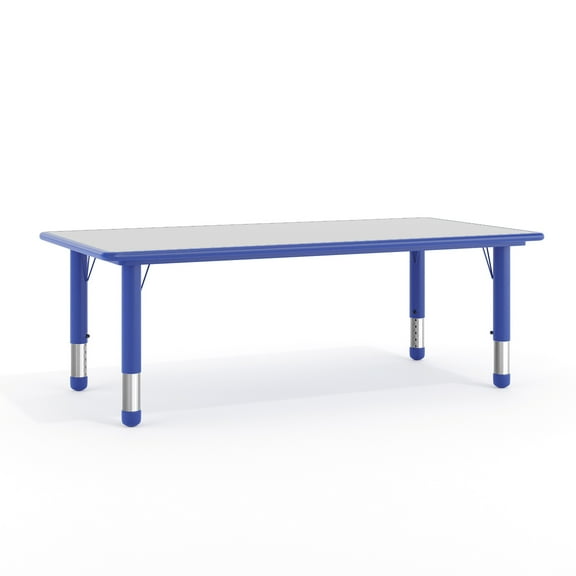 Flash Furniture Wren Rectangular Adjustable Classroom Activity Table for Kids, Gray/Blue