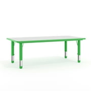 Flash Furniture Wren Rectangular Adjustable Classroom Activity Table for Kids, Green/Gray