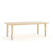 Flash Furniture Wren Rectangular Adjustable Classroom Activity Table for Kids, Natural