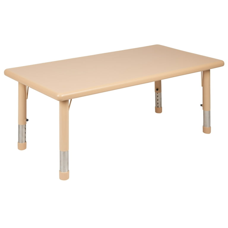 Free Shipping Flash Furniture Wren Rectangular Adjustable Kids Classroom Activity Table 24 W x 48 L Natural Walmart