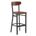 thumbnail image 1 of Flash Furniture Wright 29.75"H Square Full Back Restaurant Dining Barstool, Walnut, 1 of 3