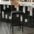 thumbnail image 1 of Flash Furniture Wright 31.875"H Square Full Back Restaurant Dining Barstool, Natural/Black, 1 of 3