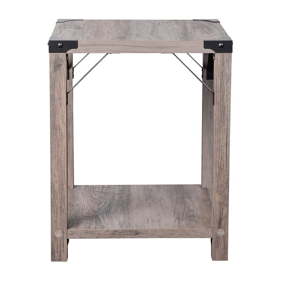 Gray Wash 2 Tier Side Table