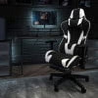 X30 Black Multi-Colored Leather Gaming Chair with Footrest