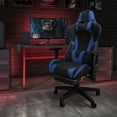 thumbnail image 1 of Flash Furniture X30 Gaming Chair Racing Office Ergonomic Computer Chair with Reclining Back and Slide-Out Footrest in Blue LeatherSoft, 1 of 14